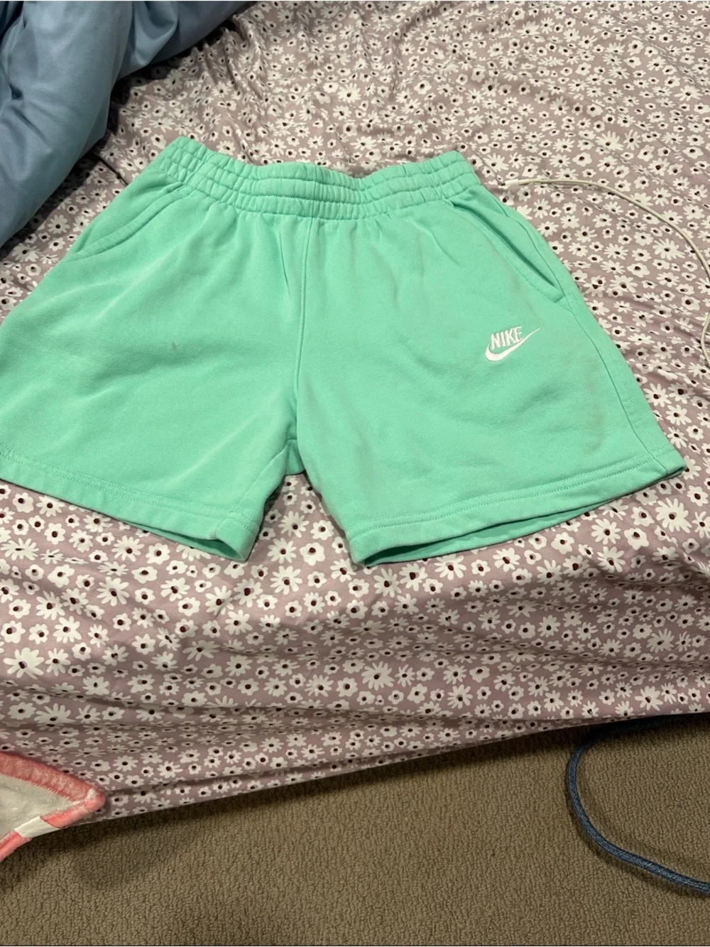 Nike Mint Green Athletic Fleece Shorts